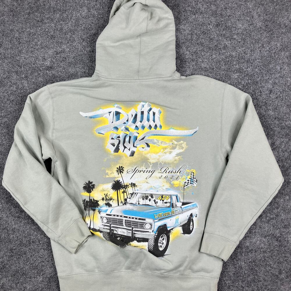Independent Hoodie Mens Size L Green Graphic Pullover Delta Sig Spring Rush 2022